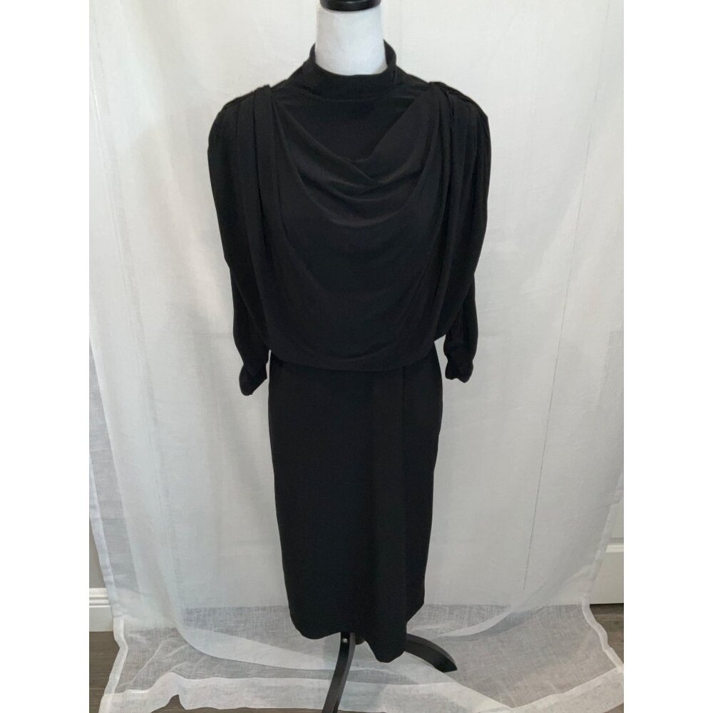 Joseph Ribkoff Black draped long sleeve dress size 10 - Picture 2 of 7